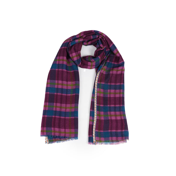 Highland Check Scarf - Magenta