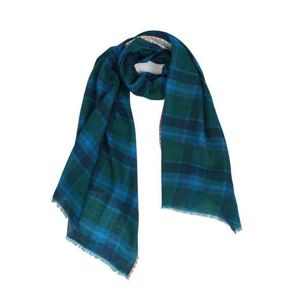 Highland Check Scarf - Teal