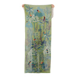 Woodland Embroidered Wool Scarf - Green