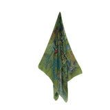 Woodland Embroidered Wool Scarf - Green