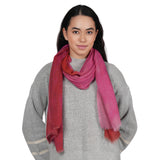 Ombré Cashmere Silk Scarf - Salsa Red