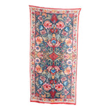 Victorian Floral Wool Scarf - Denim Blue
