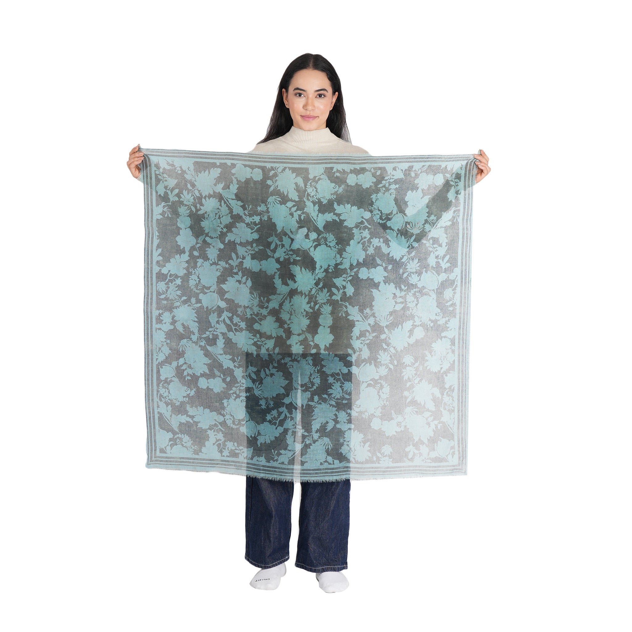 Garden Whisper Lightweight Scarf - Gray Mist
