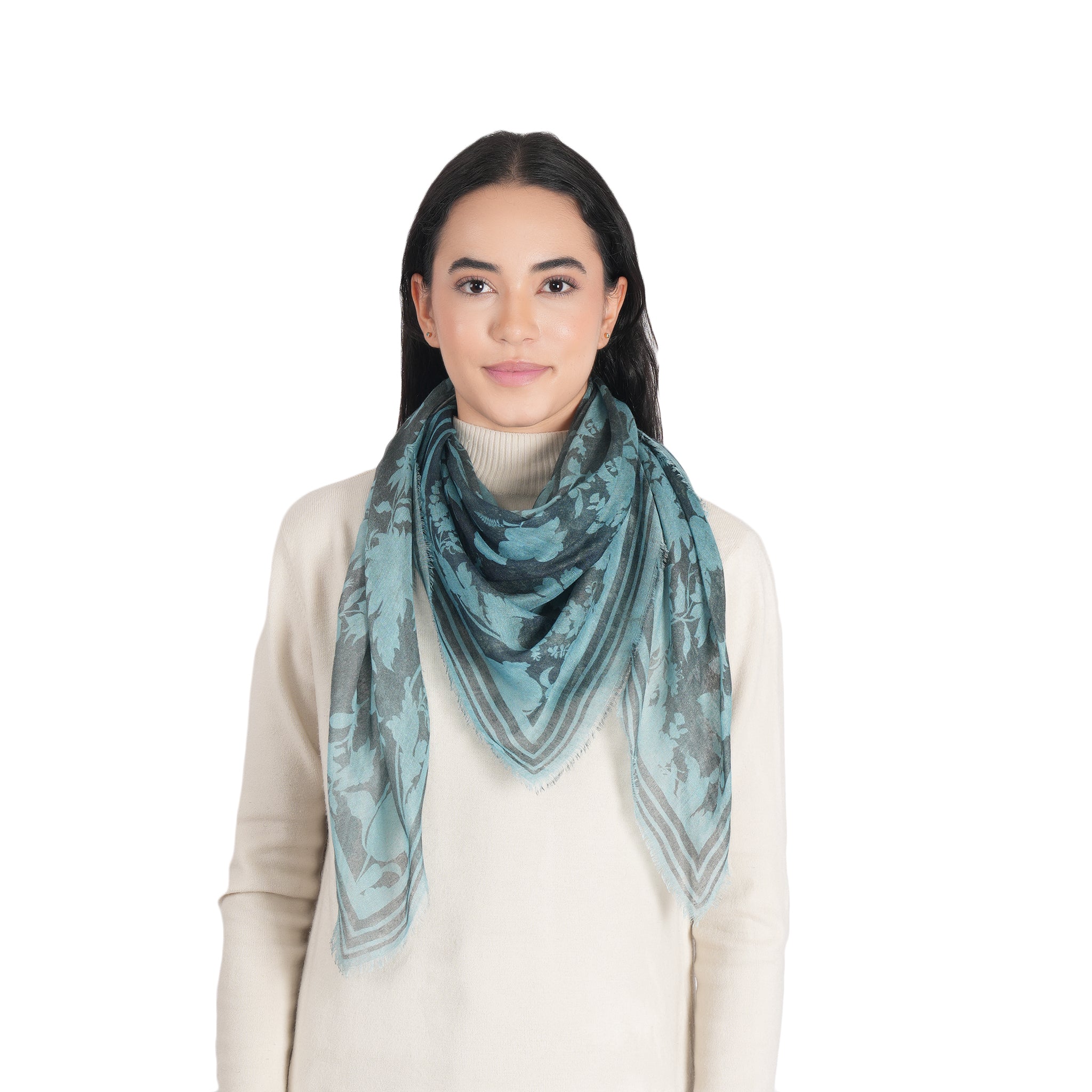 Garden Whisper Lightweight Scarf - Gray Mist