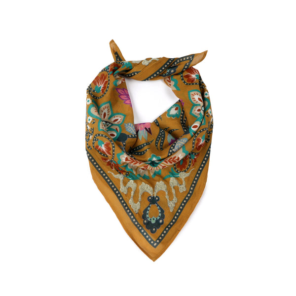 High Noon Floral Bandana - Bronze Mist