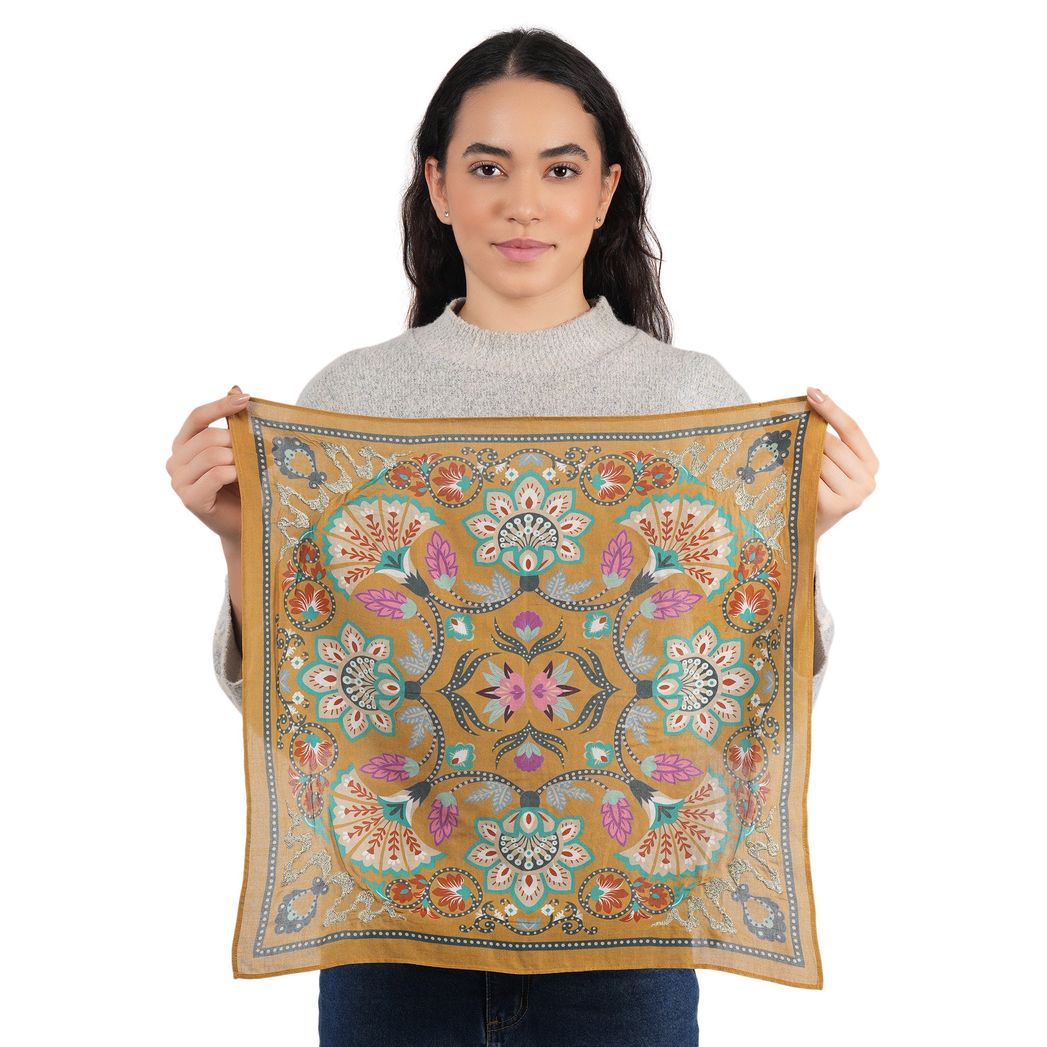High Noon Floral Bandana - Bronze Mist