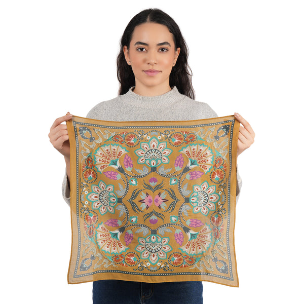 High Noon Floral Bandana - Bronze Mist