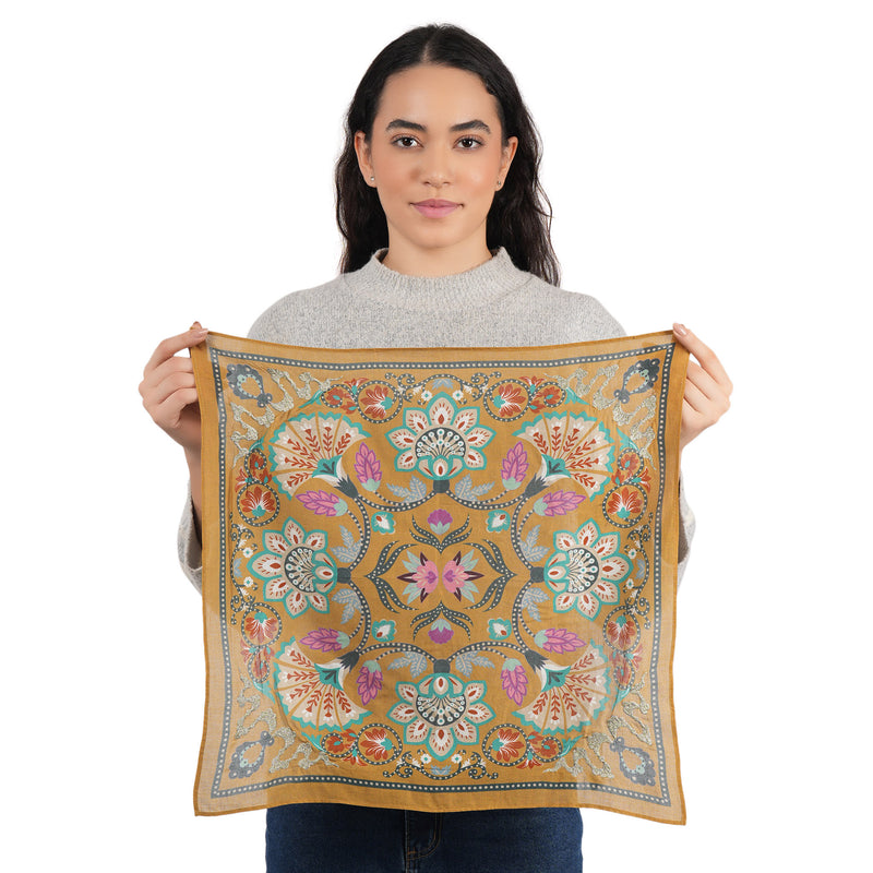 High Noon Floral Bandana - Bronze Mist