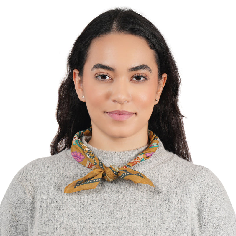 High Noon Floral Bandana - Bronze Mist