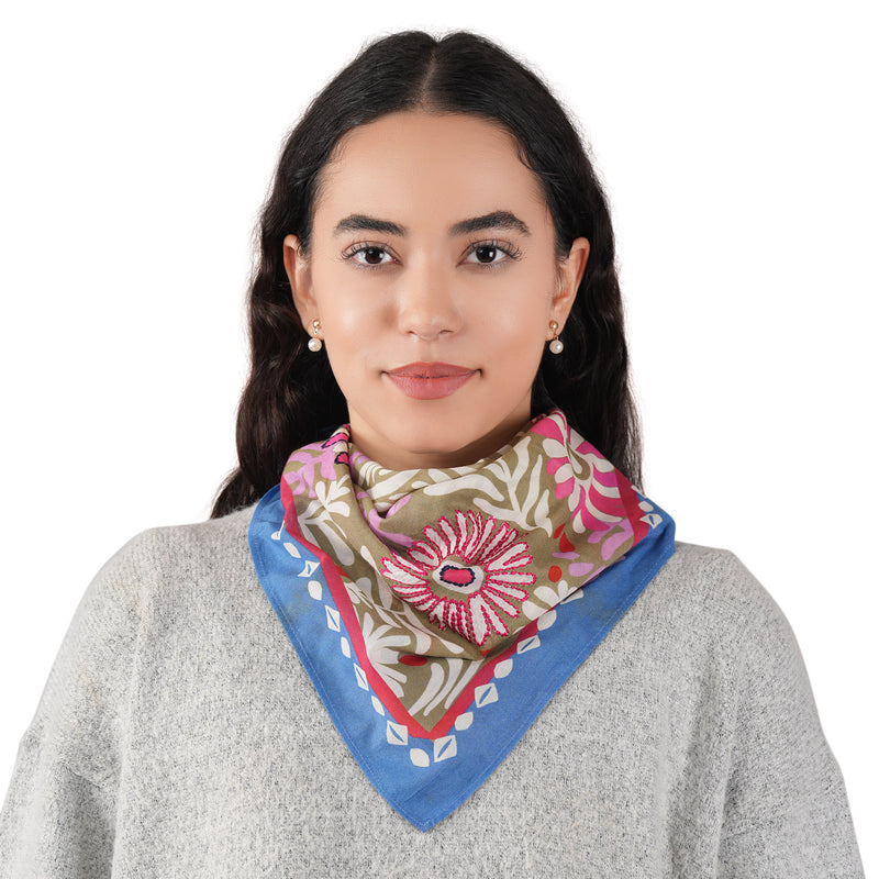 Dakota Floral Bandana - Pear