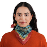 Dakota Floral Bandana - Teal Blue