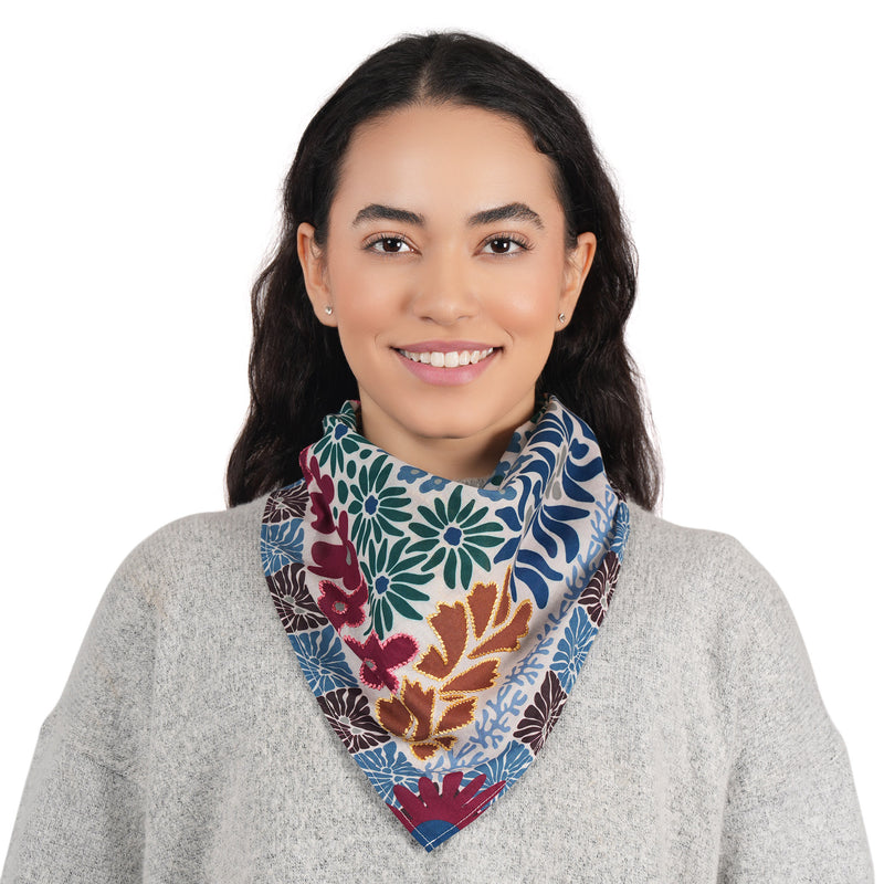 Clovewood Floral Bandana - White