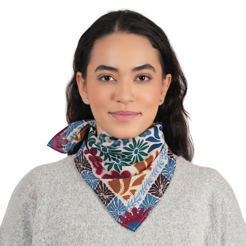 Clovewood Floral Bandana - White
