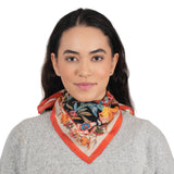 Rosette Floral Bandana -  Black