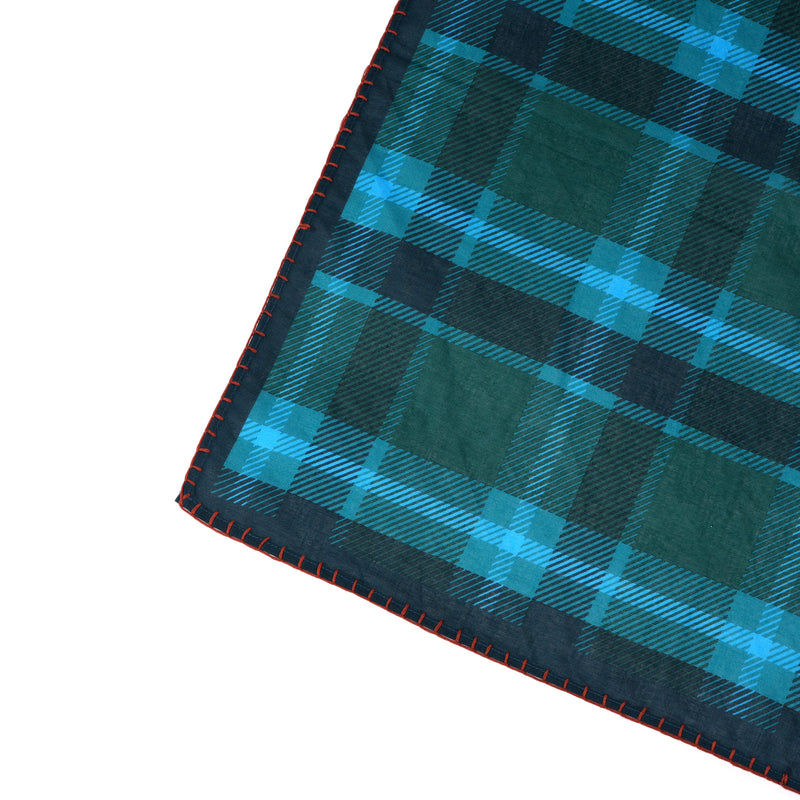 Cabin core Plaid Bandana -  Teal Blue