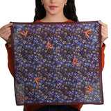 Anne Embroidered Dragonfly Bandana - Blue
