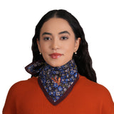 Anne Embroidered Dragonfly Bandana - Blue