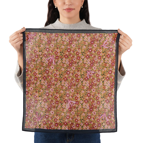 Anne Embroidered Dragonfly Bandana - Honey Mustard