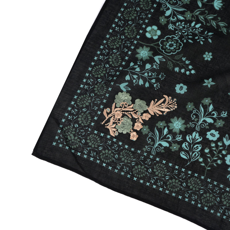 Rodeo Lassie Embroidered Bandana - Black