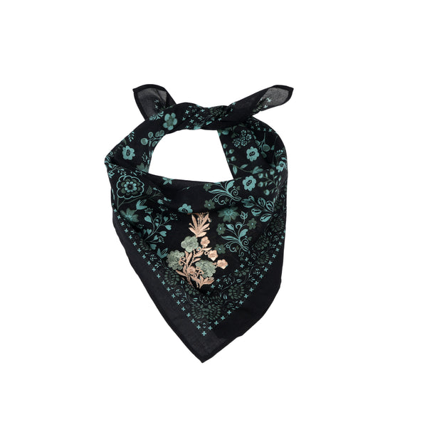 Rodeo Lassie Embroidered Bandana - Black
