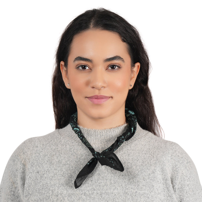 Rodeo Lassie Embroidered Bandana - Black