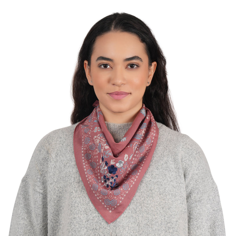 Rodeo Lassie Embroidered Bandana - Deco Rose