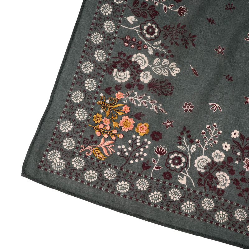 Rodeo Lassie Embroidered Bandana - Dusty Olive