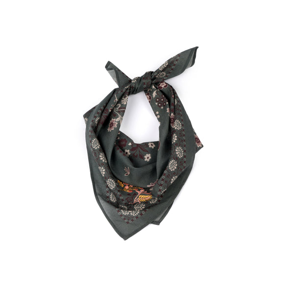 Rodeo Lassie Embroidered Bandana - Dusty Olive