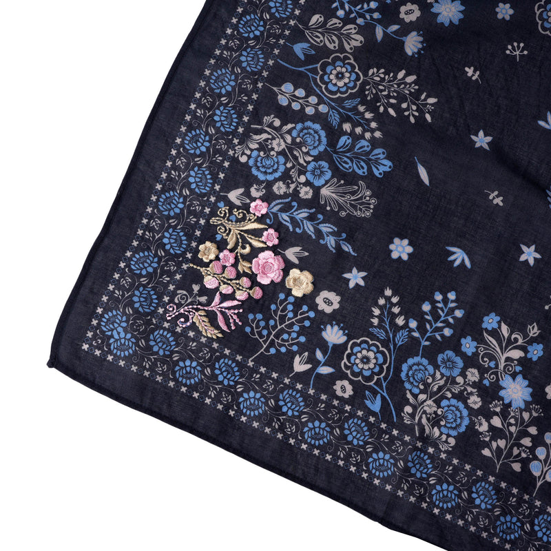 Rodeo Lassie Embroidered Bandana - Navy