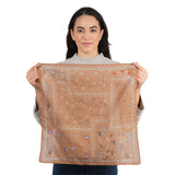 Paisley Patch Embroidered Bandana - Almond