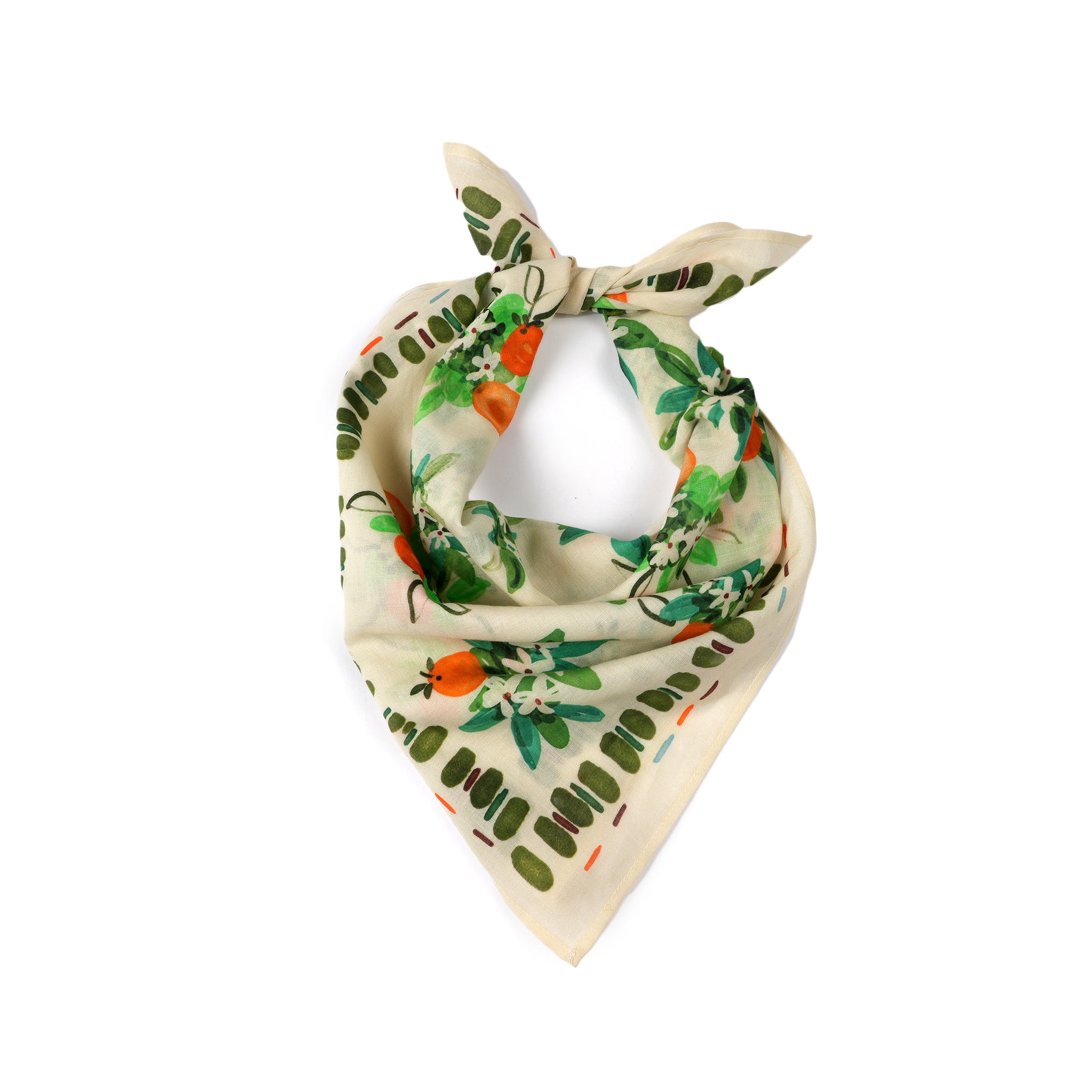 Citrus Blossom Garden Bandana - Cream