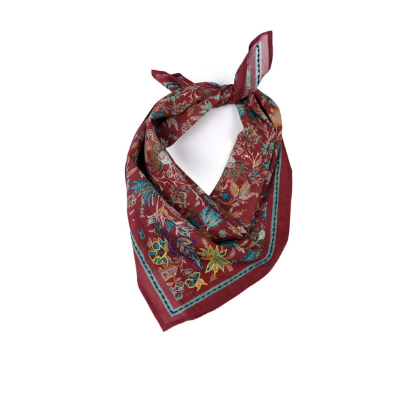 Vineyard Bloom Embroidered Bandana - Terracotta