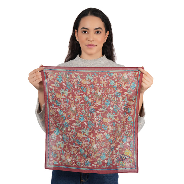 Vineyard Bloom Embroidered Bandana - Terracotta