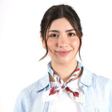 Cherry Gingham Bandana - Ivory Blue