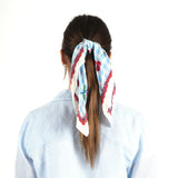Cherry Gingham Bandana - Ivory Blue