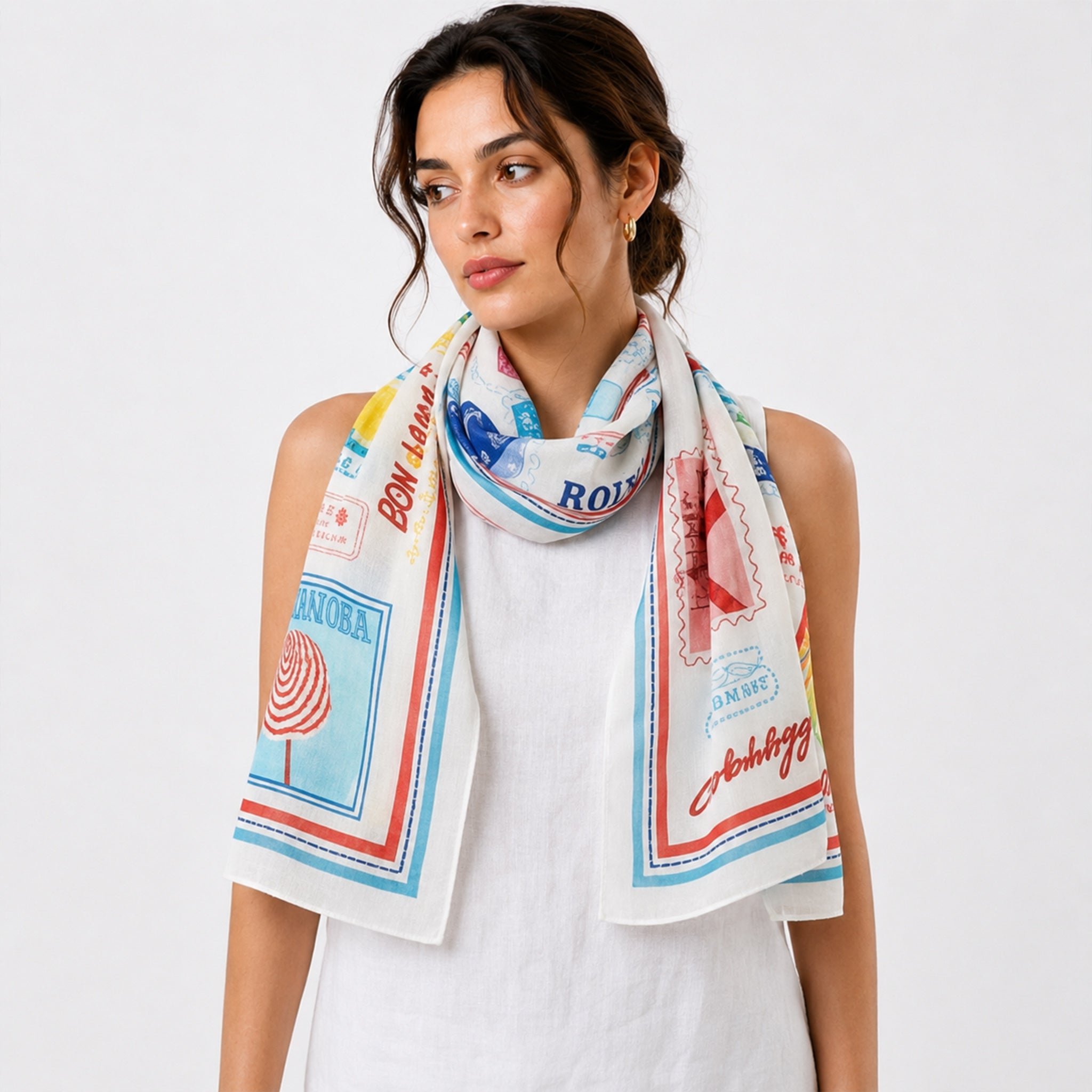 Postage Stamp Scarf – Vanilla