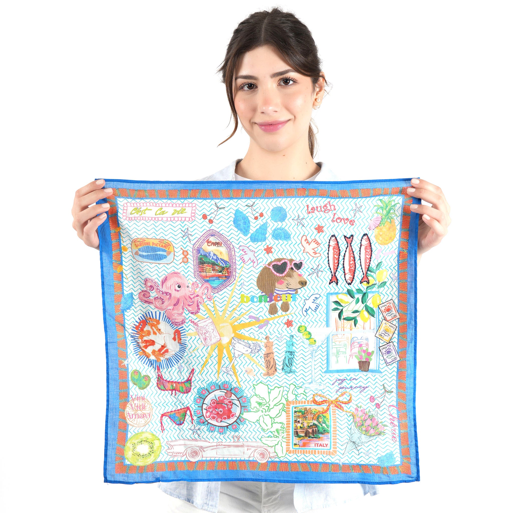 La Dolce Vita Escape Bandana - Ivory Blue