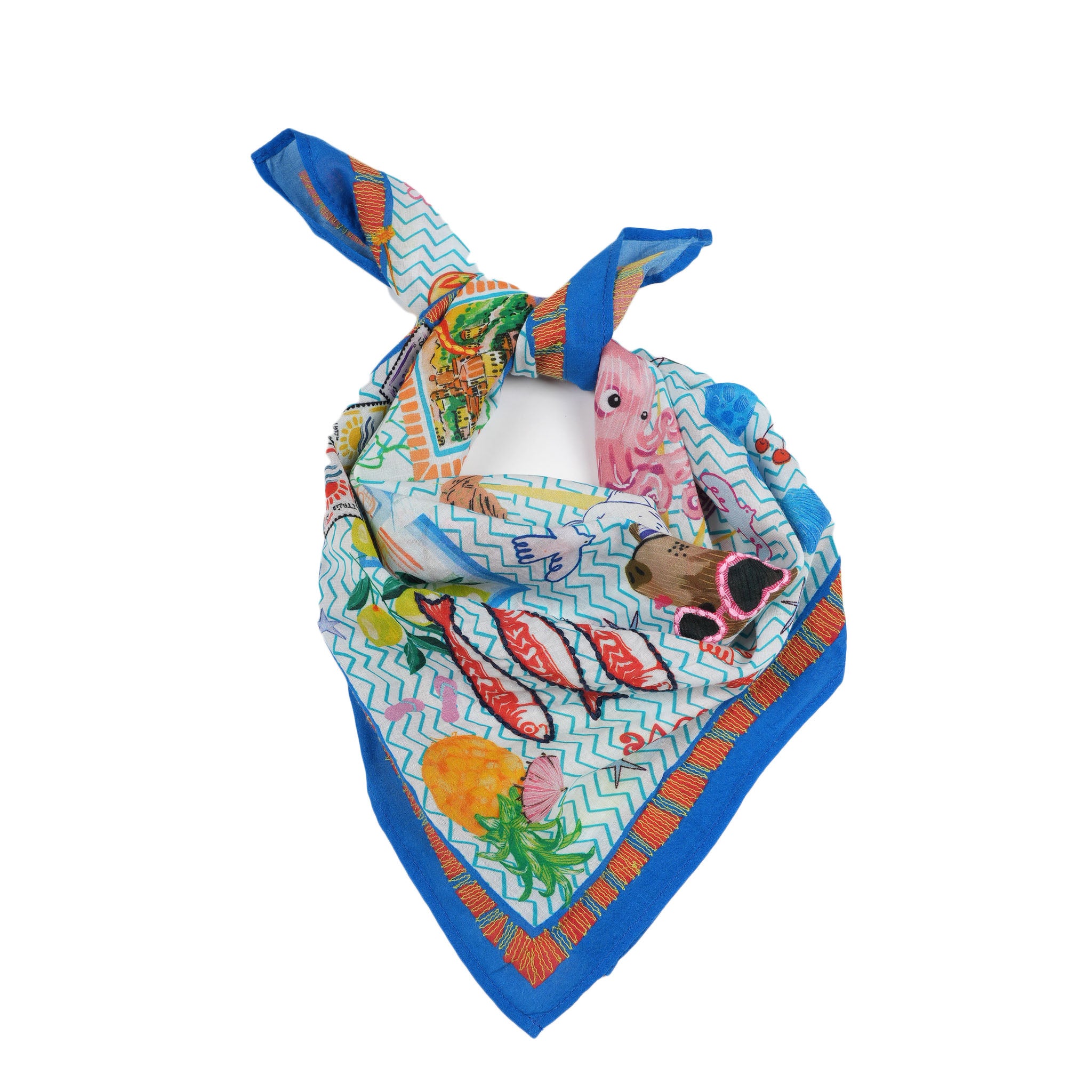 La Dolce Vita Escape Bandana - Ivory Blue