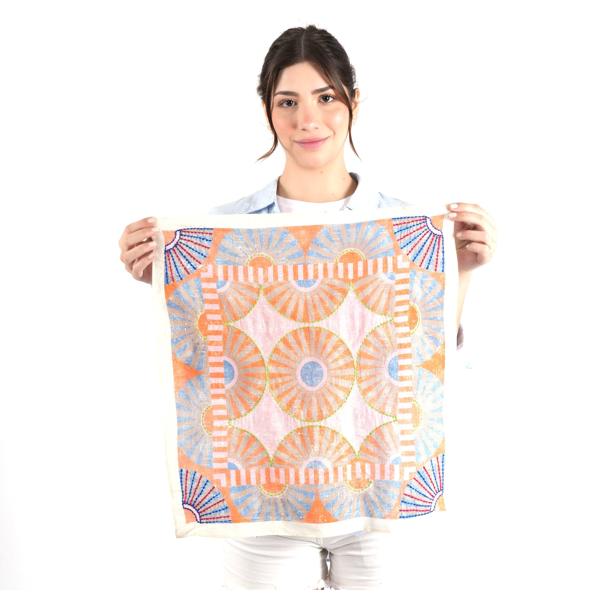 Sunburst Geometry Bandana - Orange