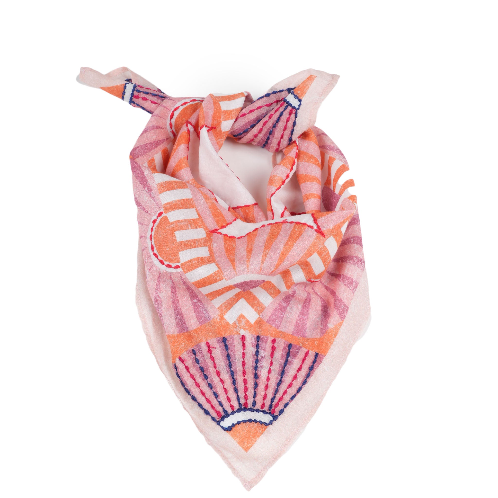 Sunburst Geometry Bandana - Orange