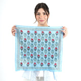 Azure Rose Garden Bandana - Blue