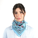 Azure Rose Garden Bandana - Blue
