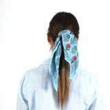 Azure Rose Garden Bandana - Blue
