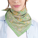 Blooming Peonies Bandana - Green