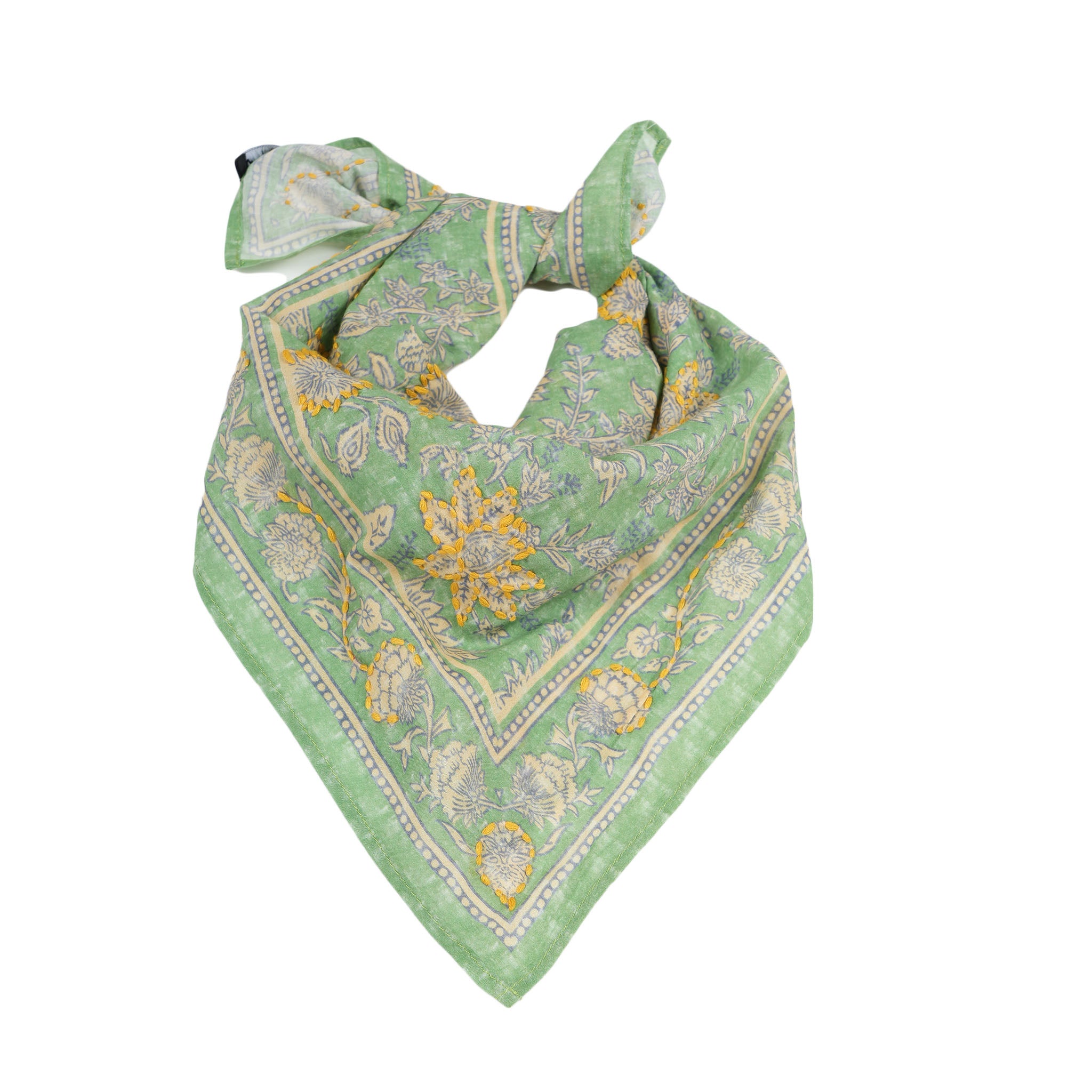 Blooming Peonies Bandana - Green
