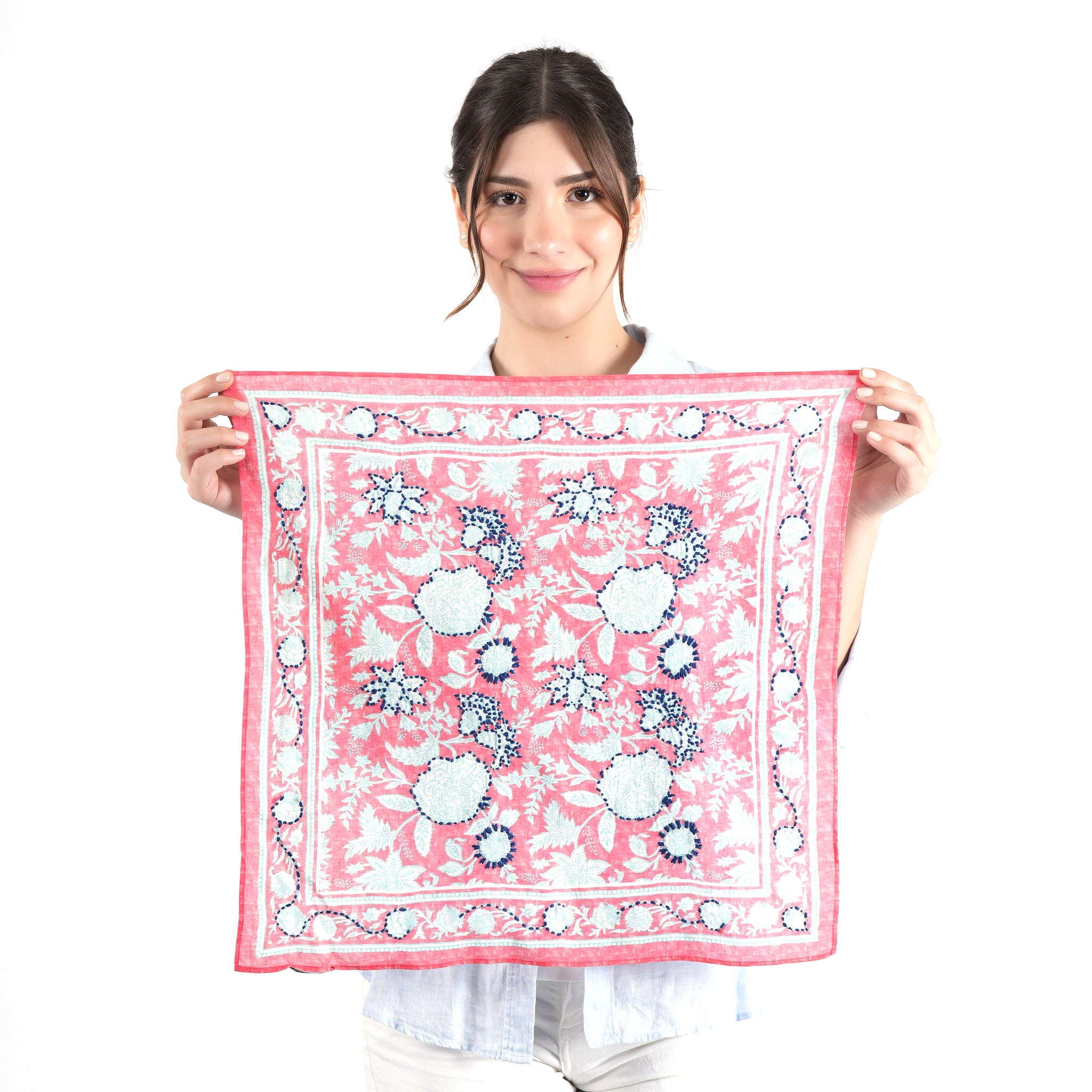 Blooming Peonies Bandana - Rouge Red