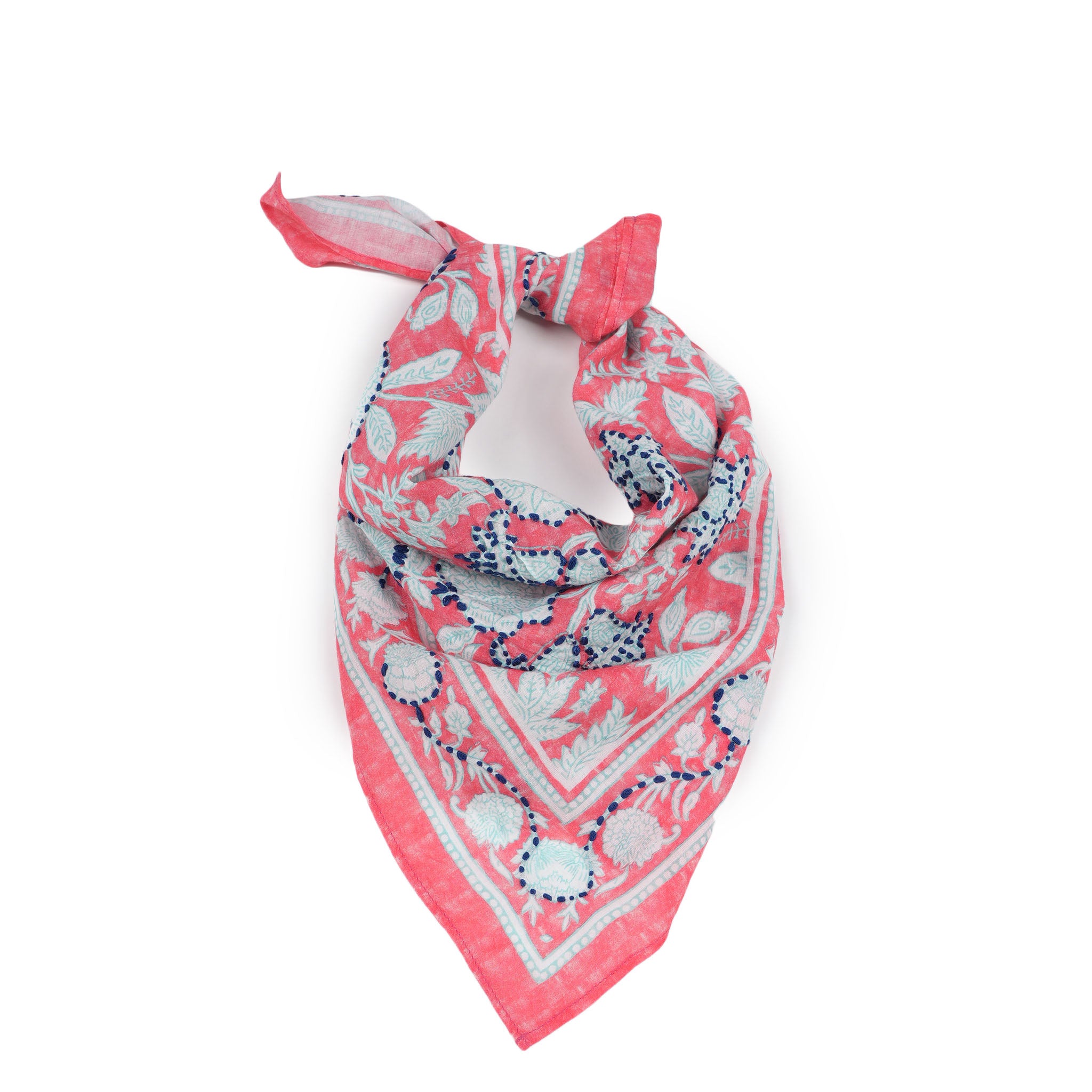 Blooming Peonies Bandana - Rouge Red