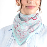 Blooming Peonies Bandana - Sky Light