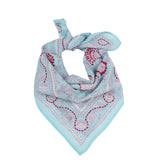Blooming Peonies Bandana - Sky Light
