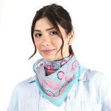 Blooming Peonies Bandana - Teal